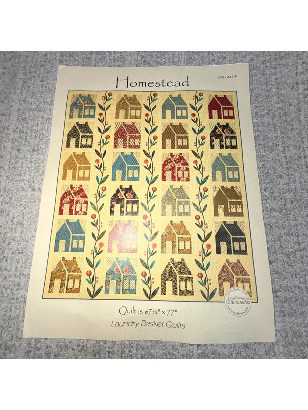 New Laundry Basket Quilts Homestead House Quilt Pattern LBQ-0445-P 67.5 x 77